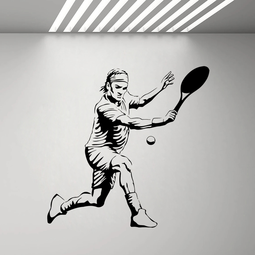 Home Gym Interior Design - Tennis Player Wall Sticker Vinyl Decal